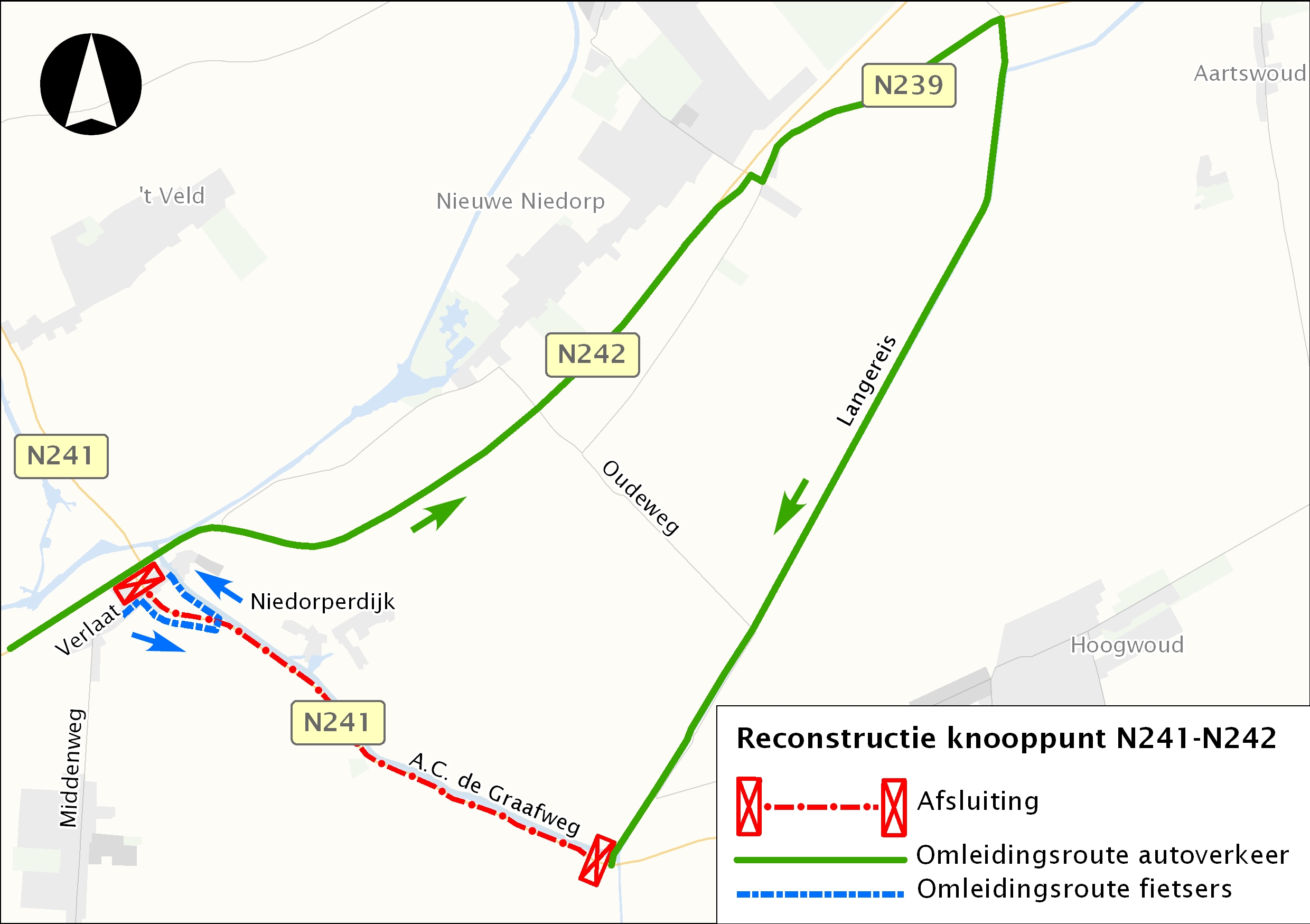Afsluiting A.C. de Graafweg (N241) Verlaat bij Oude Niedorp 