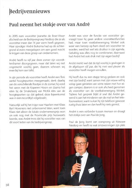 Paul neemt het stokje over van André