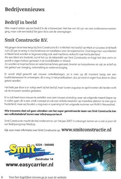 Januari 2022 Smit Constructie BV artikel