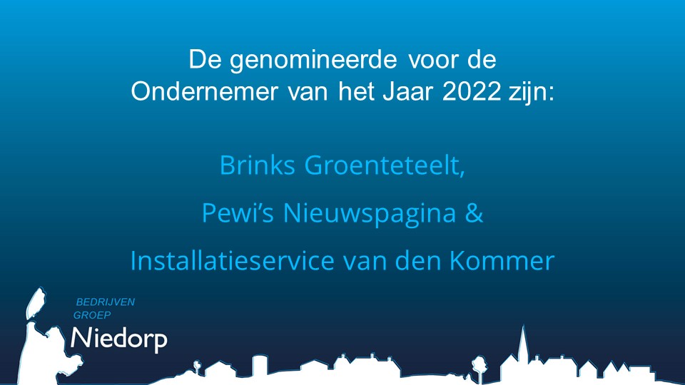 Stemming verkiezing Ondernemer van het Jaar 2022 is geopend!