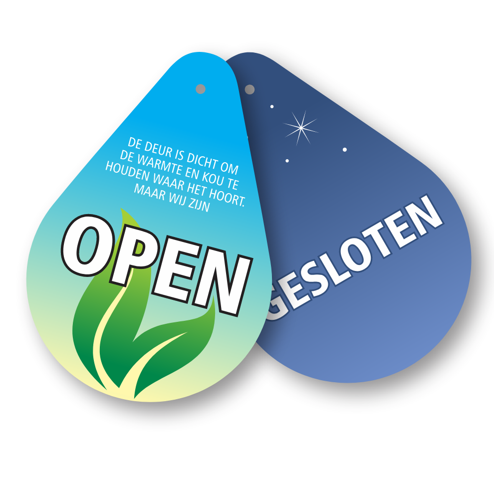 Gratis bordje open/gesloten voor ondernemers