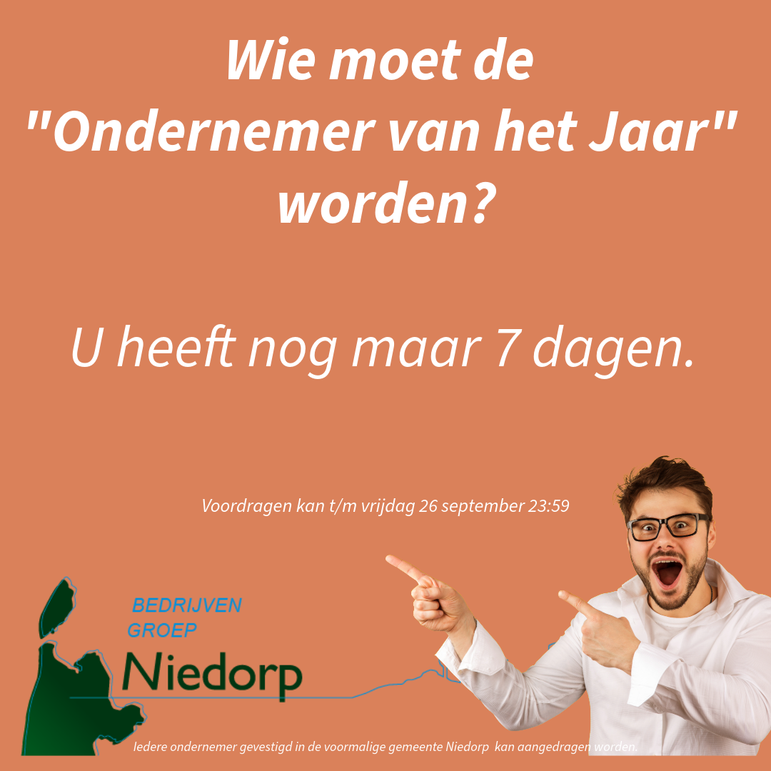 Voordragen kan nog t/m vrijdag 26 september
