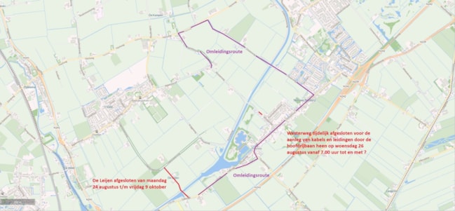 Overzicht afsluitingen Nieuwe Niedorp