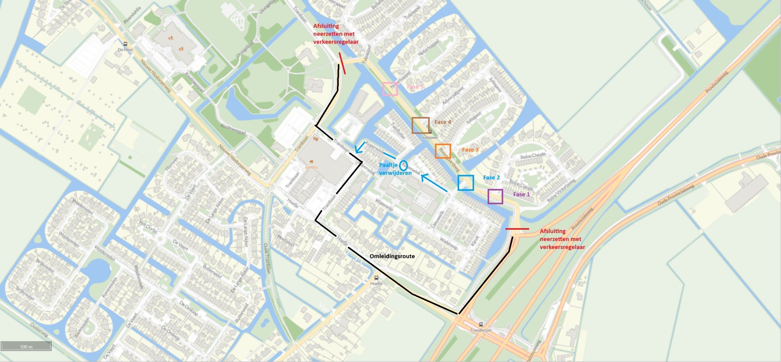 Boomgaardweg afgesloten